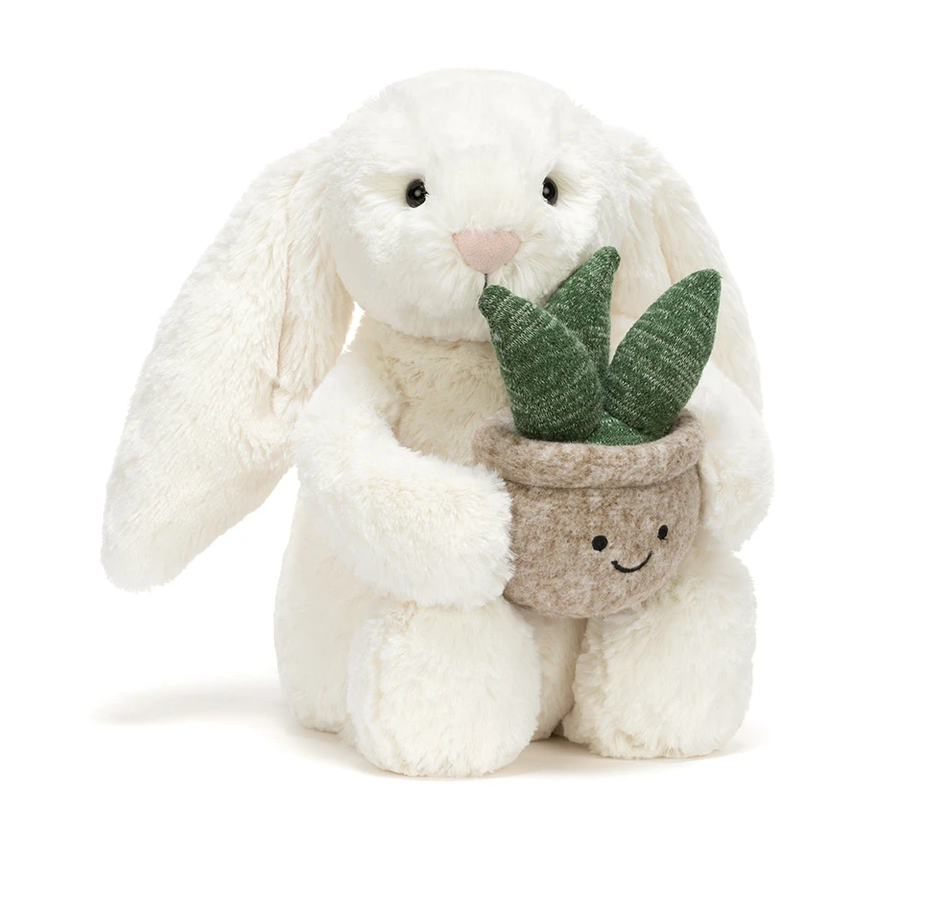Jelly Cat Cream Bunny With Plant